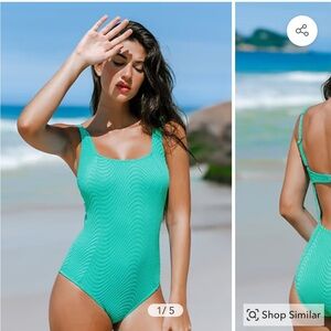 NWT CUPSHE Super Bloom Mint Square Neck Cutout One-Piece Size XL